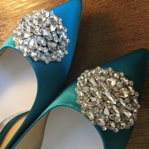 Badgley Mischka Davis Embellished Satin Flats